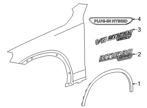 2019 Mercedes-Benz GLC350e Exterior Trim - Fender Diagram