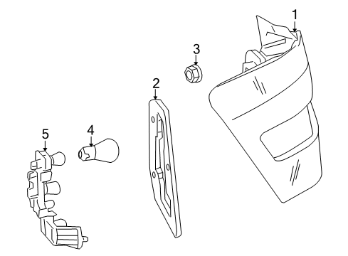 Tail Lamp Assembly Diagram for 204-820-14-64-64