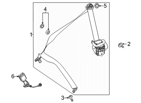 2023 Mercedes-Benz GLB35 AMG Seat Belt Diagram 3