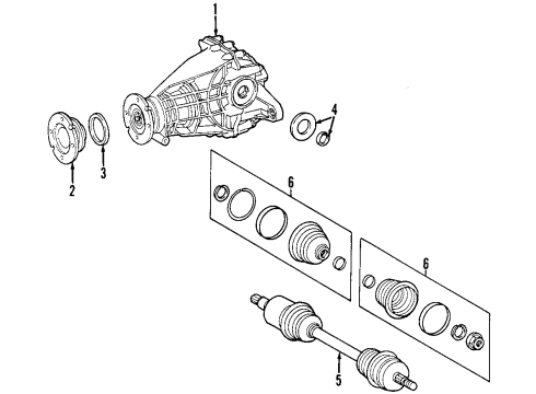 2005 Mercedes-Benz ML350 Rear Axle Shafts & Differential Diagram