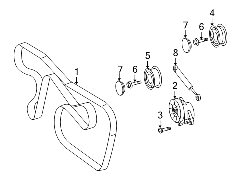 2011 Mercedes-Benz SLK300 Belts & Pulleys, Maintenance Diagram