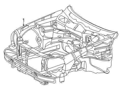 2002 Mercedes-Benz E55 AMG Front Structural Components - Inner Structure Diagram