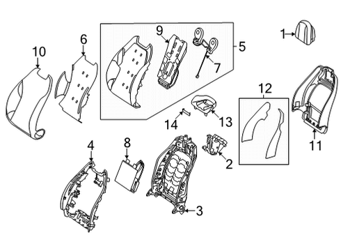 2023 Mercedes-Benz EQS 450+ Driver Seat Components Diagram 1