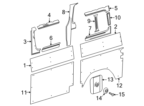 2015 Mercedes-Benz Sprinter 2500 Interior Trim - Side Panel Diagram 10