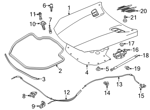 2018 Mercedes-Benz SL450 Hood & Components, Body Diagram