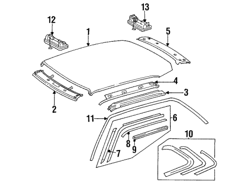 Front Molding Seal Diagram for 123-698-03-98