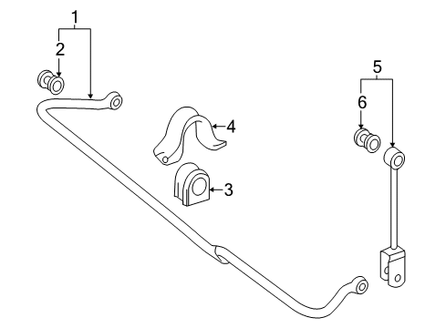 2015 Mercedes-Benz Sprinter 2500 Rear Suspension Components, Stabilizer Bar Diagram 3