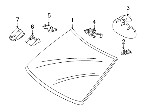 2007 Mercedes-Benz CL600 Windshield Glass Diagram