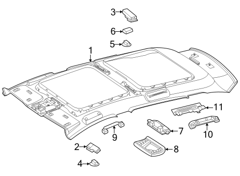 2024 Mercedes-Benz EQS 450+ SUV Interior Trim - Roof Diagram 1