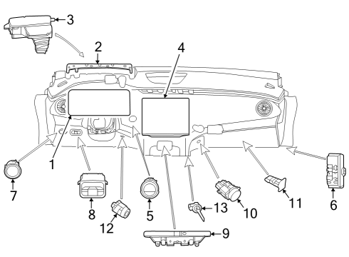 2023 Mercedes-Benz EQE 500 SUV Cluster & Switches, Instrument Panel Diagram 3