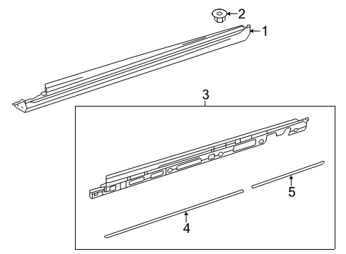 2015 Mercedes-Benz ML63 AMG Exterior Trim - Pillars, Rocker & Floor Diagram