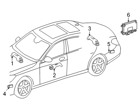 2021 Mercedes-Benz S500 Keyless Entry Components Diagram