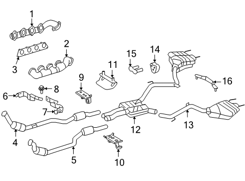 2008 Mercedes-Benz CL63 AMG Exhaust Components Diagram 2