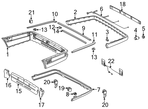 1997 Mercedes-Benz E320 Rear Bumper Diagram