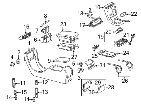 Armrest Assembly Diagram for 215-680-01-39-8H19