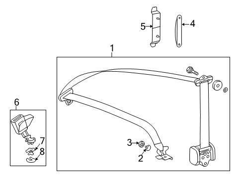 2001 Mercedes-Benz CLK320 Seat Belt Diagram 3