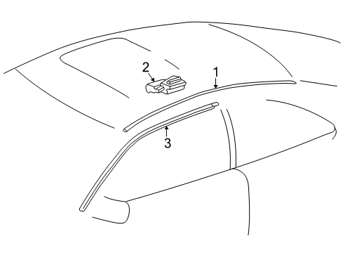 1998 Mercedes-Benz CLK320 Exterior Trim - Roof Diagram