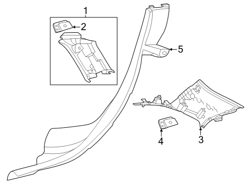 2023 Mercedes-Benz EQE 350+ SUV Interior Trim - Quarter Panels Diagram