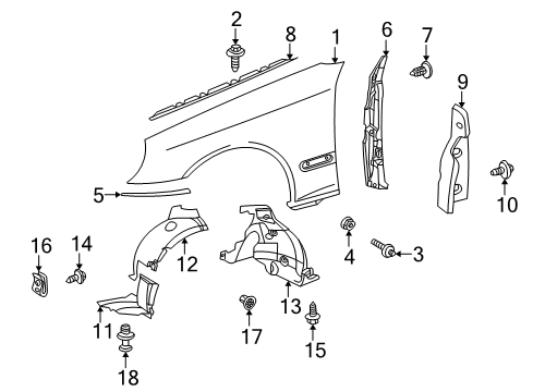 2005 Mercedes-Benz C230 Fender & Components Diagram 1