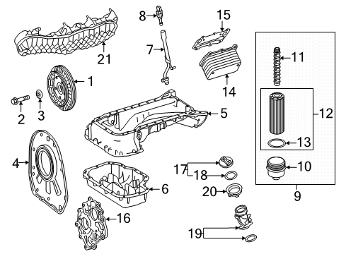 2017 Mercedes-Benz G550 Engine Parts & Mounts, Timing, Lubrication System Diagram 1