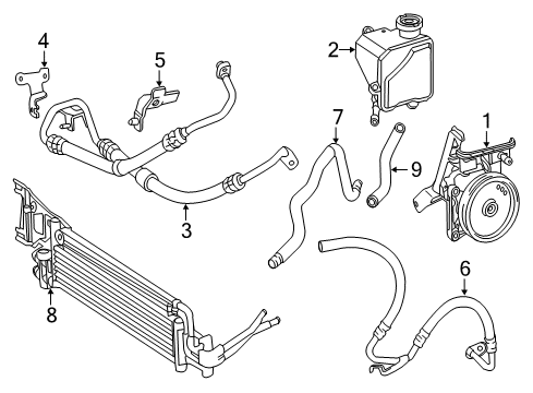 Power Steering Pressure Hose Diagram for 212-460-38-24