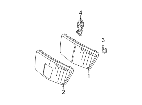 2006 Mercedes-Benz E320 Grille & Components Diagram