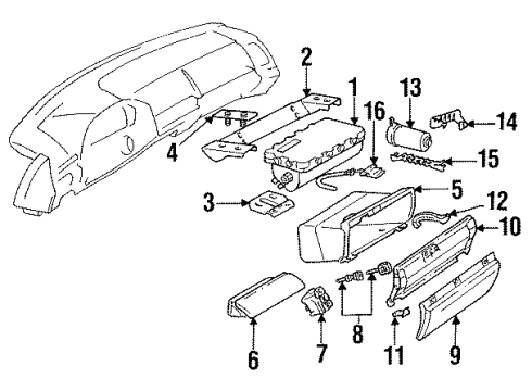 1997 Mercedes-Benz S600 Glove Box Diagram 1