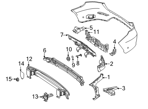 2020 Mercedes-Benz GLC43 AMG Rear Bumper Diagram 2