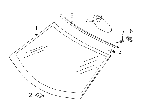 2003 Mercedes-Benz SLK320 Windshield Glass, Reveal Moldings Diagram