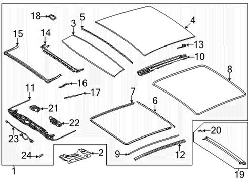 2022 Mercedes-Benz GLB250 Sunroof, Body Diagram 1