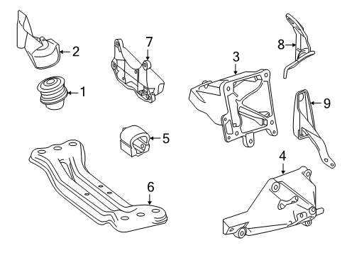 Mount Bracket Diagram for 278-223-64-04