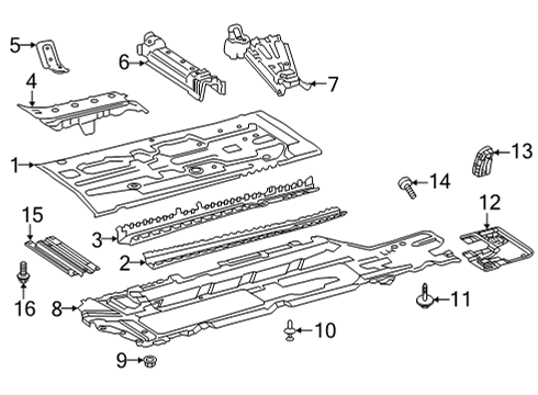 2022 Mercedes-Benz GLB35 AMG Floor & Rails Diagram