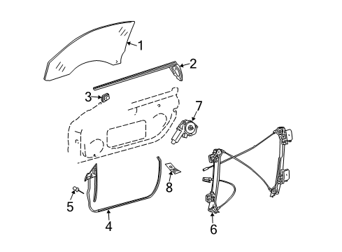 2006 Mercedes-Benz CLK55 AMG Glass - Door Diagram