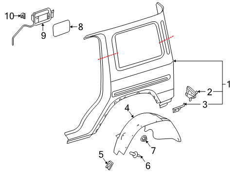 2020 Mercedes-Benz G550 Quarter Panel & Components