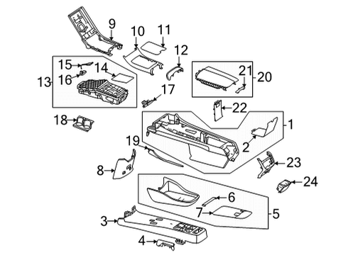 2023 Mercedes-Benz EQS 450 Console Diagram 2