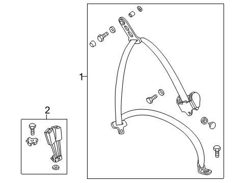 1999 Mercedes-Benz E320 Rear Seat Belts Diagram 1