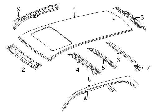 2012 Mercedes-Benz E350 Roof & Components Diagram 3