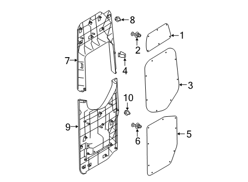 2022 Mercedes-Benz Sprinter 3500XD Interior Trim - Rear Door Diagram