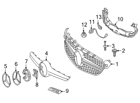 2020 Mercedes-Benz C43 AMG Grille & Components Diagram 1