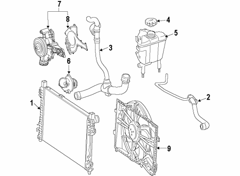 2011 Mercedes-Benz SL550 Cooling System, Radiator, Water Pump, Cooling Fan Diagram 2