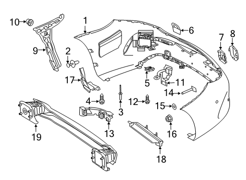 2019 Mercedes-Benz C43 AMG Rear Bumper Diagram 2