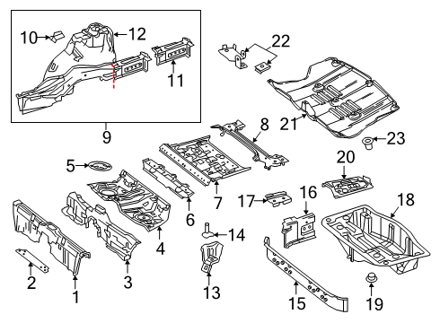 2019 Mercedes-Benz S65 AMG Rear Body - Floor & Rails Diagram 3