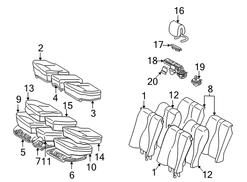 Seat Back Cover Diagram for 220-920-93-47-7E79