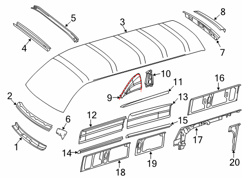 2015 Mercedes-Benz Sprinter 2500 Roof & Components Diagram 3