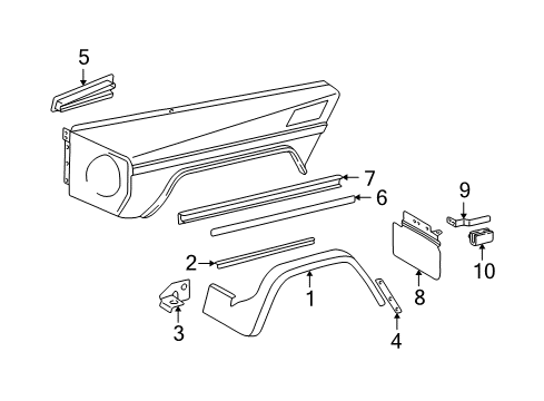 Body Side Molding Diagram for 463-698-11-62