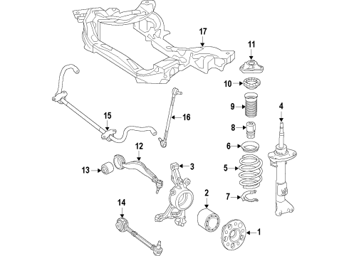 2010 Mercedes-Benz E350 Front Suspension, Control Arm, Stabilizer Bar Diagram 6