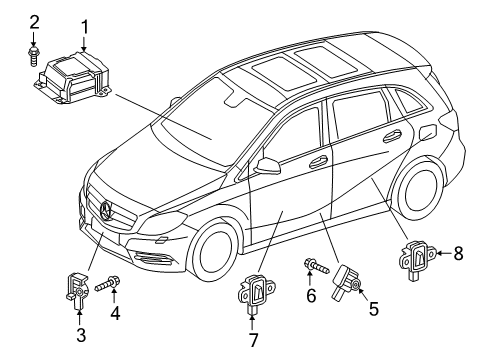 2017 Mercedes-Benz B250e Air Bag Components Diagram 2