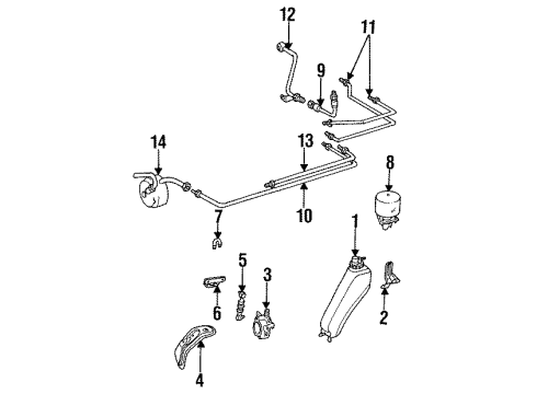 1992 Mercedes-Benz 300TE Auto Leveling Components Diagram 1