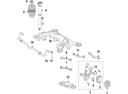 2017 Mercedes-Benz C300 Rear Suspension, Control Arm Diagram 6