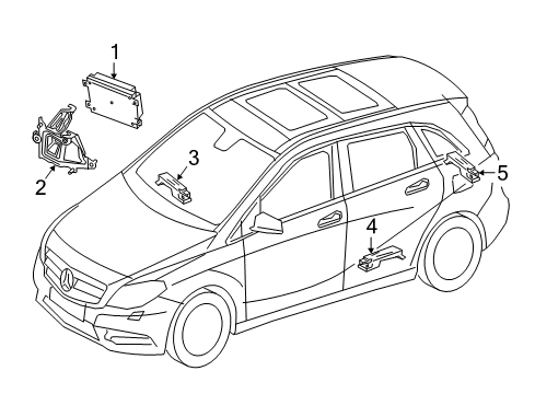 2017 Mercedes-Benz B250e Keyless Entry Components Diagram